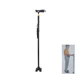 Multifunctional Folding Elderly Walking Sticks With Lights (Color: As pic show, Type: Style B)